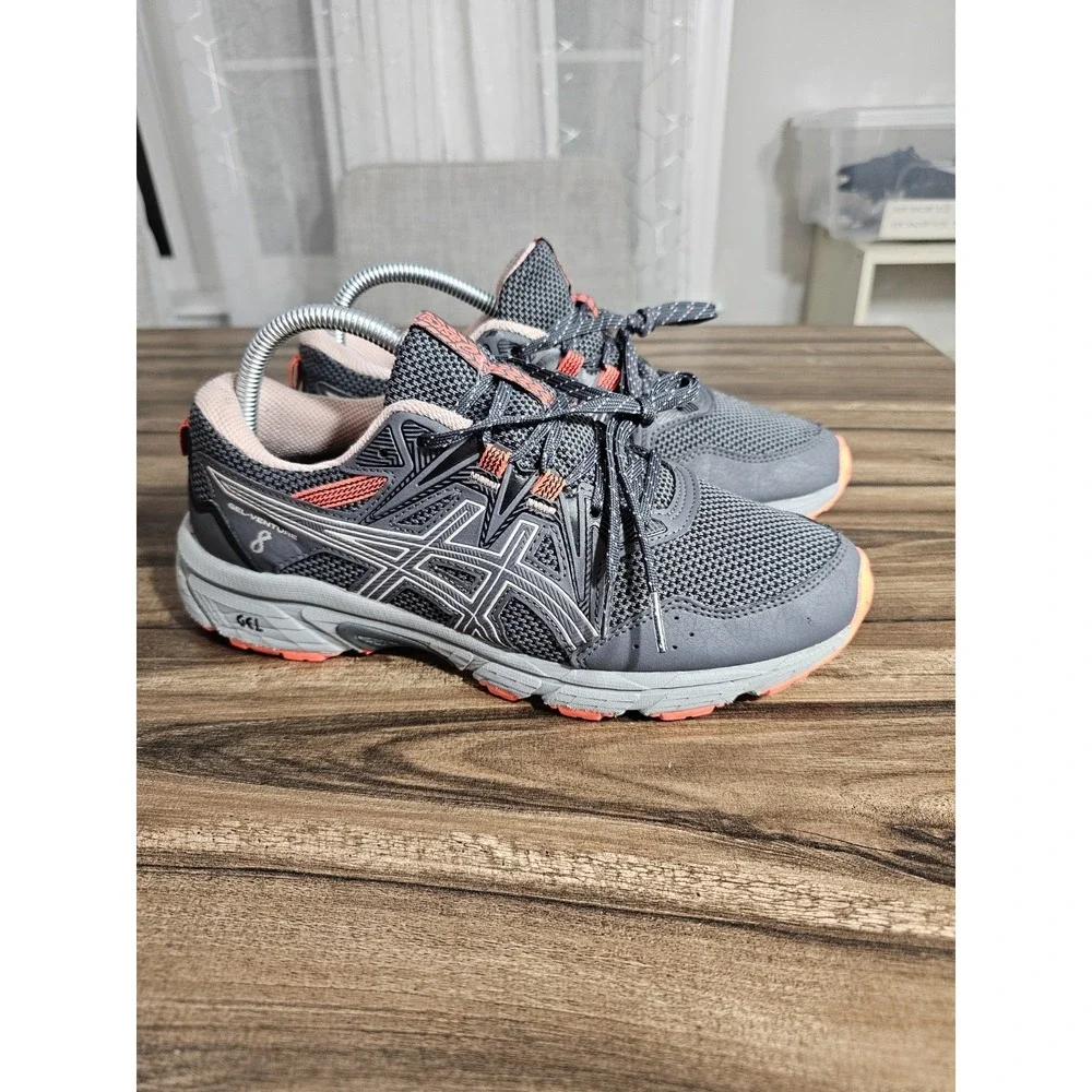 ASICS Women's Gel-Venture 8 Running Shoes Grey/Orange | Women's Size 8.5 Wide - Picture 2 of 16